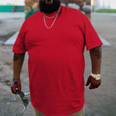 Big and Tall Men's Solid Color Crew Neck Short Sleeve T-Shirt